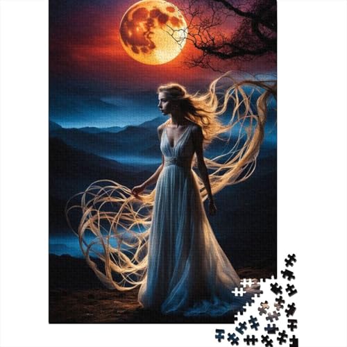 Art Moon Puzzle DIY-Spiel, rechteckiges Papierpuzzle für Jungen oder Mädchen, Geburtstagsgeschenk, 1000 Teile (75 x 50 cm) von GQmoney
