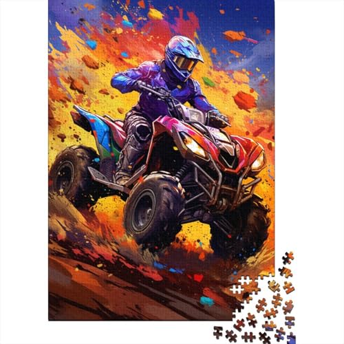 Art Mountainbike-Puzzle, 100% recyceltes Kartonpapier, rechteckiges Puzzle für Erwachsene und Kinder, 1000 Teile (38 x 26 cm) von GQmoney