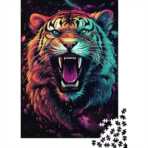 Art Tiger Puzzle, 100% recycelter Karton, 100% recycelter Karton, Puzzle für Jungen oder Mädchen, 1000 Teile (38 x 26 cm) von GQmoney