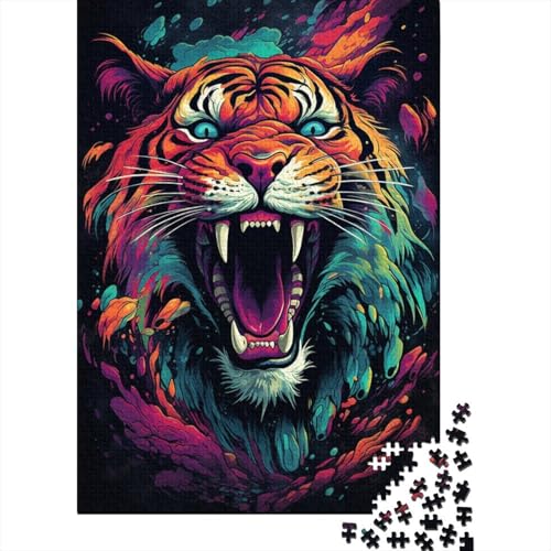Art Tiger Puzzle, 100% recycelter Karton, 100% recycelter Karton, Puzzle für Jungen oder Mädchen, 1000 Teile (38 x 26 cm) von GQmoney