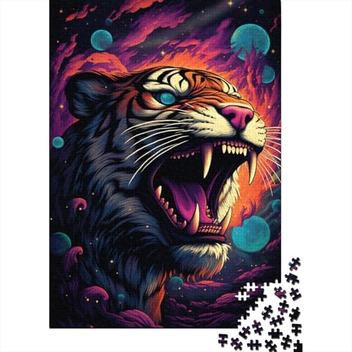 Art Tiger Puzzle, Denksportaufgabe, 100% recycelter Karton, Puzzle für Damen und Herren, 1000 Teile (38 x 26 cm) von GQmoney