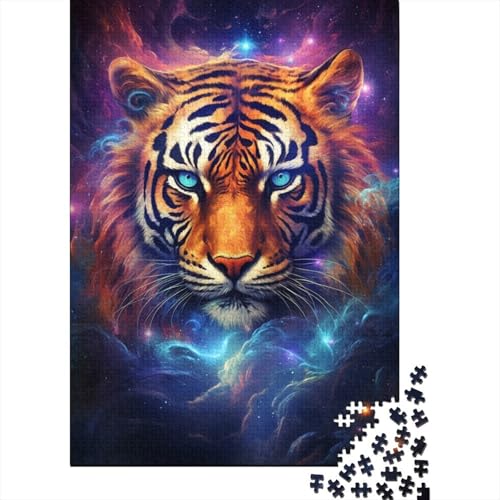 Art Tiger Puzzle, Relax Challenge Toy, Premium-Puzzle aus Karton für Erwachsene und Kinder, 1000 Teile (75 x 50 cm) von GQmoney