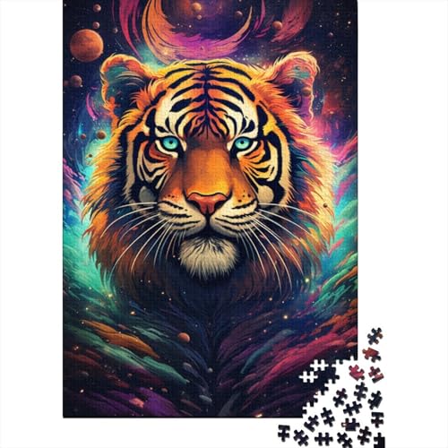 Art Tiger Puzzle, einzigartige Heimdekoration, 100% recycelter Karton, Puzzle für Erwachsene, 1000 Teile (38 x 26 cm) von GQmoney