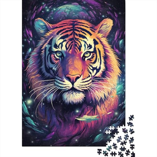 Art Tiger Puzzle, rechteckig, aus Pappe, 100% recyceltem Karton, Puzzle für Erwachsene, 1000 Teile (38 x 26 cm) von GQmoney