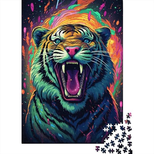 Art Tiger Puzzle, schwierige Herausforderung, 100% recycelter Karton, Puzzle für Erwachsene, 1000 Teile (38 x 26 cm) von GQmoney