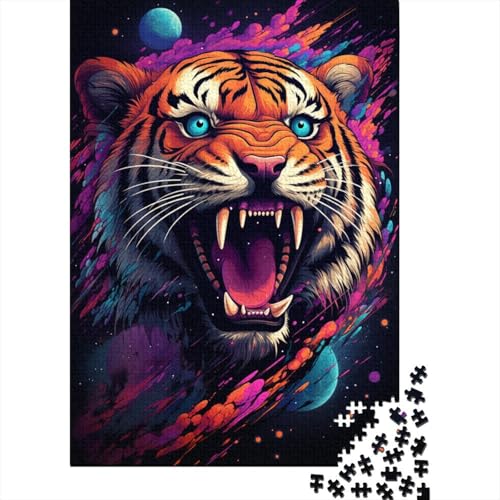 Art Tiger Puzzle Spielzeug Lernspiel Premium Karton Puzzle für Erwachsene Kinder 1000 Teile (38x26cm) von GQmoney