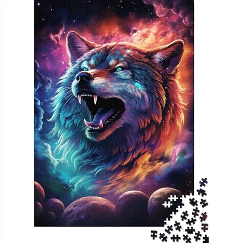 Art Wolf Puzzle, 100% recyceltes Kartonpapier, rechteckiges Puzzle für Erwachsene und Kinder, 1000 Teile (38 x 26 cm) von GQmoney