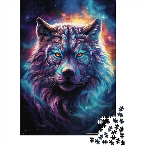 Art Wolf Puzzle, 100% recyceltes Kartonpapier, rechteckiges Puzzle für Erwachsene und Kinder, 1000 Teile (75 x 50 cm) von GQmoney