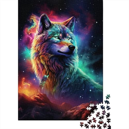 Art Wolf Puzzle, rechteckig, Pappe, 100% recycelter Karton, Puzzle für Erwachsene, 1000 Teile (38 x 26 cm) von GQmoney