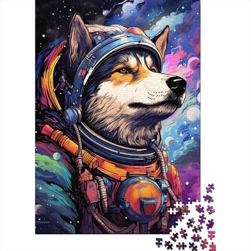 Astronaut Husky Puzzle, Dekompressionsspielzeug, rechteckiges Papierpuzzle für Kinder und Erwachsene ab 12 Jahren, 1000 Teile (38 x 26 cm) von GQmoney