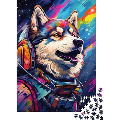 Astronaut Husky Puzzle, schwierige Herausforderung, 100% recycelter Karton, Puzzle für Kinder und Erwachsene, 1000 Teile (38 x 26 cm) von GQmoney