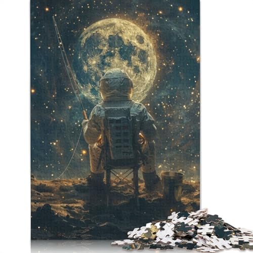 Astronauten-Weltraumfischen-Puzzle, 1000 Teile, Holzpuzzle für Erwachsene und Jugendliche ab 12 Jahren, 1000 Teile (75 x 50 cm) von GQmoney