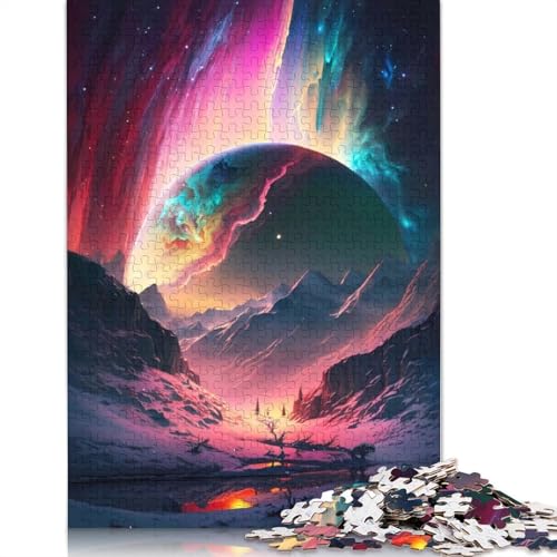 Aurora Glacier Planet Puzzle, 1000 Teile, herausfordernde und knifflige Puzzles für Erwachsene, für Erwachsene und Teenager, 1000 Teile (75 x 50 cm) von GQmoney