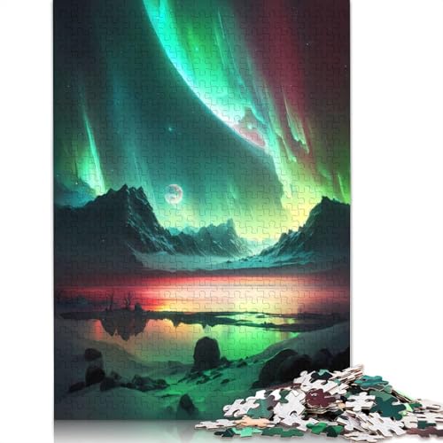 Aurora-Gletscherlandschaft, 1000-teiliges Puzzle für Erwachsene, anspruchsvolle und knifflige Puzzles für Erwachsene und Kinder, 1000 Teile (75 x 50 cm) von GQmoney