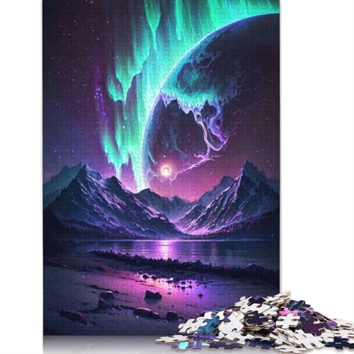 Aurora-Stellar-Landschaftspuzzle für Erwachsene, Premium-Puzzle aus 100% recyceltem Brett, schwierige Puzzles für Kinder ab 12 Jahren, 520 Teile (52 x 38 cm) von GQmoney