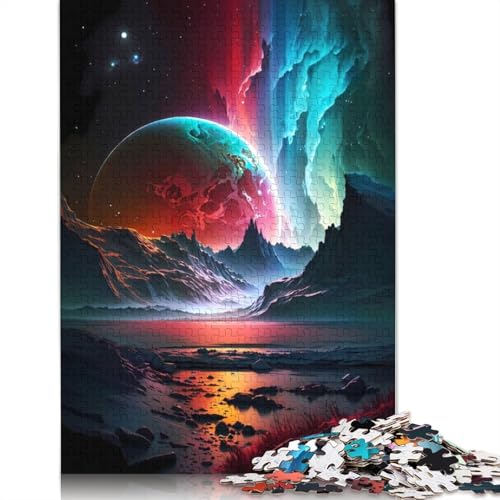 Aurora Stream Planet Puzzle, 1000 Teile, herausfordernde und knifflige Puzzles für Erwachsene, für Erwachsene und Teenager, 1000 Teile (75 x 50 cm) von GQmoney