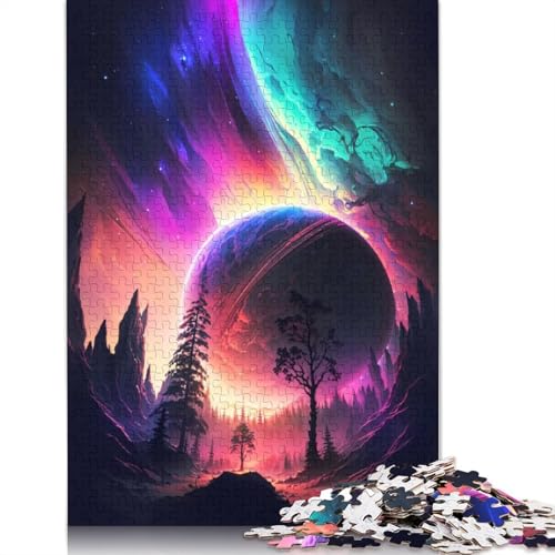 Aurora Sunset Mountain Puzzles für Erwachsene, 520 herausfordernde und knifflige ungewöhnliche Puzzles für Kinder ab 12 Jahren, 520 Teile (52 x 38 cm) von GQmoney
