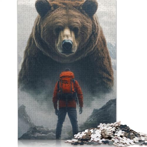 Bärenbegegnungs-Puzzle für Erwachsene und Kinder. Skurriles Herausforderungsspielzeug, Lernspiel, Heimdekoration für Erwachsene und Kinder ab 14 Jahren, 520 Teile (52 x 38 cm) von GQmoney