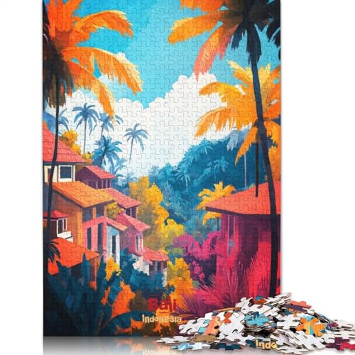 Bali Art Poster, 520-teiliges Puzzle, ab 18 Jahren, Lernspiele, Puzzles für Erwachsene, für Frauen, für Kinder ab 12 Jahren, 520 Teile (52 x 38 cm) von GQmoney