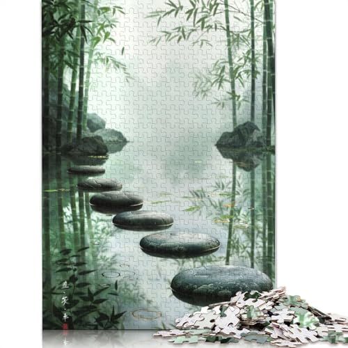 Bamboo Harmony Steps 1000-teiliges Puzzle für Erwachsene, Spielzeug, Denkspiel, Lernspiel für Erwachsene, Stressabbau, Heimdekoration, 1000 Teile (75 x 50 cm) von GQmoney