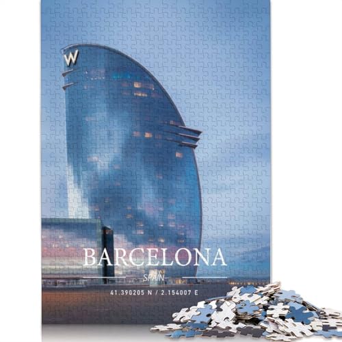 Barcelona Puzzle mit 1500 Teilen für Erwachsene, 100% recycelte Holzplatte, schwierige Puzzles für Frauen und Männer, 1500 Teile (85 x 57 cm) von GQmoney
