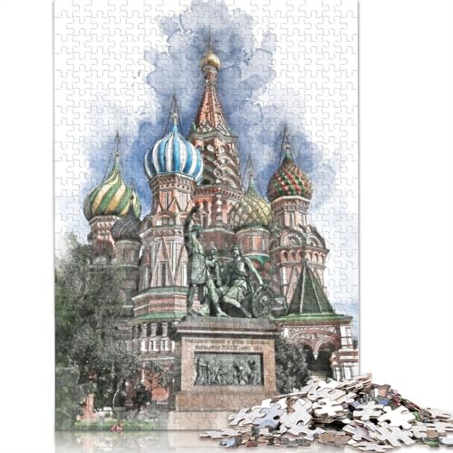 Basilius-Kathedrale, 520-teiliges Puzzle für Erwachsene, rechteckige Papptafel, schwierige Puzzles für Frauen und Männer, 520 Teile (52 x 38 cm) von GQmoney