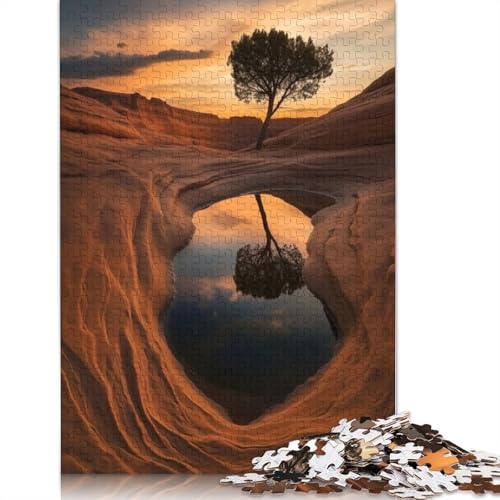 Baumspiegelung im Wüstenteich, 520-teiliges Puzzle, interessanter Stressabbau, Beste Puzzles für Kinder ab 12 Jahren, 520 Teile (52 x 38 cm) von GQmoney
