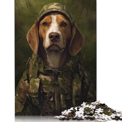 Beagle-Tarnjacke-Puzzle für Erwachsene und Kinder. Unmögliches Herausforderungsspielzeug, Lernspiel, Heimdekoration, ab 14 Jahren, 1000 Teile (75 x 50 cm) von GQmoney