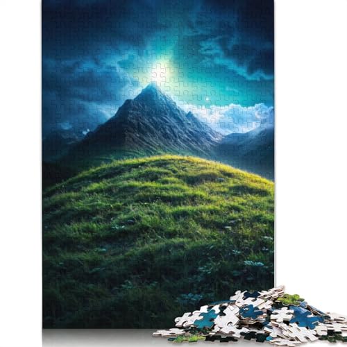 Berggipfel bei Nacht, Rätsel für Erwachsene, schwierige, Harte Denksportaufgaben für Erwachsene und Kinder, 1000 Teile (75 x 50 cm) von GQmoney