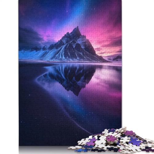 Bergreflexion unter Aurora, Puzzle für Erwachsene, 1500 Teile, lustiges Denksport-Puzzle für Kinder ab 12 Jahren, 1500 Teile (85 x 57 cm) von GQmoney