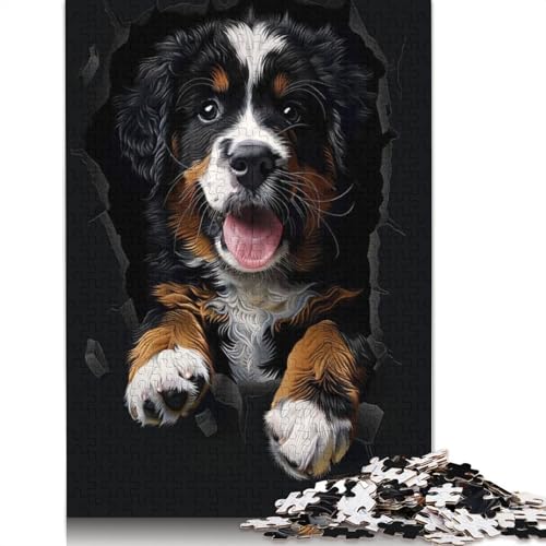 Berner Sennenhund-Puzzle, 1000 Teile, für Kinder ab 18 Jahren – Familienaktivität, Puzzle, Lernspiele, schwierig und herausfordernd (75 x 50 cm) von GQmoney
