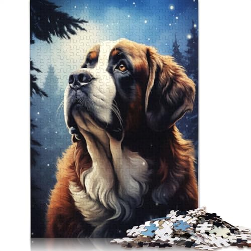 Bernhardiner-Porträt-Puzzle, farbenfrohe, Coole Puzzles für Kinder ab 12 Jahren, 520 Teile (52 x 38 cm) von GQmoney