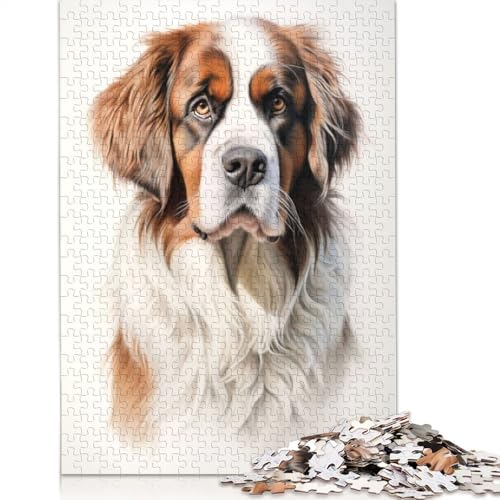 Bernhardiner-Puzzle für Erwachsene und Kinder, 1000 Teile, skurrile Herausforderung, Spielzeug, Lernspiele, Heimdekoration, Geschenke, 1000 Teile (75 x 50 cm) von GQmoney