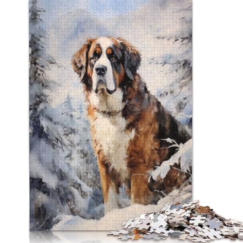 Bernhardiner-Puzzle für Erwachsene und Kinder, 520 Teile, unmögliche Herausforderung, Spielzeug, Lernspiel, Heimdekoration, Geschenke, 520 Teile (52 x 38 cm) von GQmoney