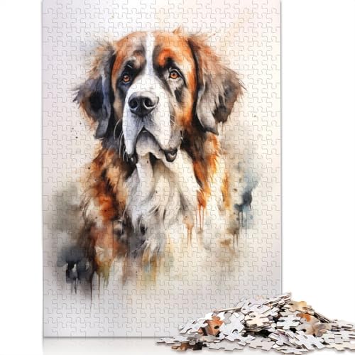 Bernhardiner-Puzzle für Erwachsene und Kinder. Skurriles Herausforderungsspielzeug, Lernspiel, Heimdekoration, ab 14 Jahren, 520 Teile (52 x 38 cm) von GQmoney