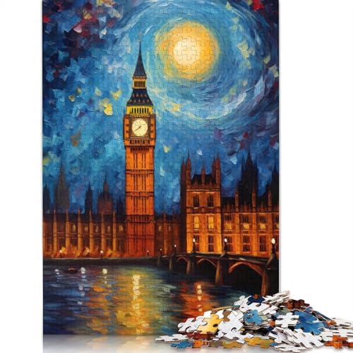 Big Ben 1000-teiliges Puzzle für Erwachsene, 100% recycelte Holzplatte, schwierige Puzzles für Frauen und Männer, 1000 Teile (75 x 50 cm) von GQmoney