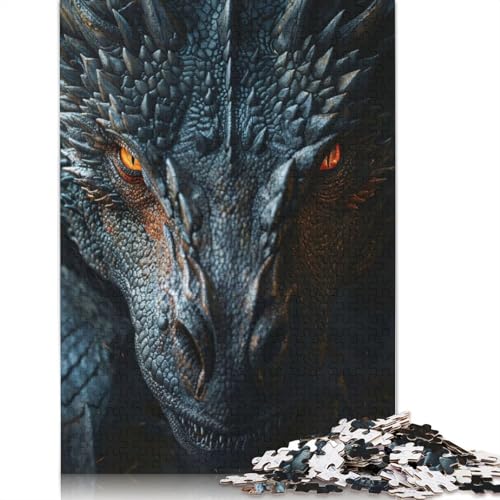 Black Dragons Wrath Puzzles 1000 Teile für Erwachsene, Lernspielzeug, Familienspiele, Festivals, Geburtstagsgeschenke, 1000 Stück (75 x 50 cm) von GQmoney
