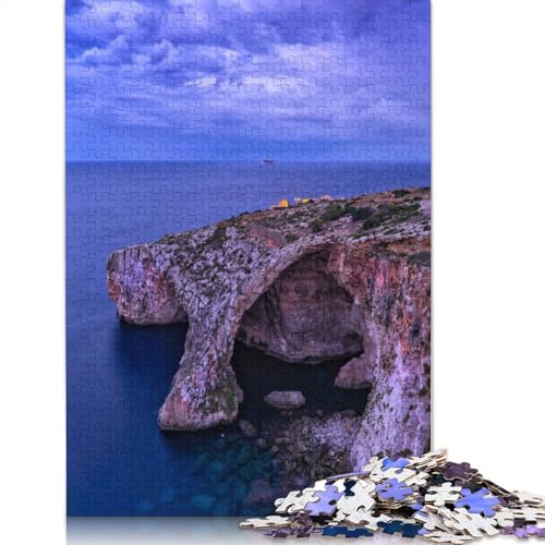 Blaue Grotte im Morgengrauen, rechteckiges Papppuzzle, Geschenk für Kinder ab 12 Jahren, 520 Teile (52 x 38 cm) von GQmoney