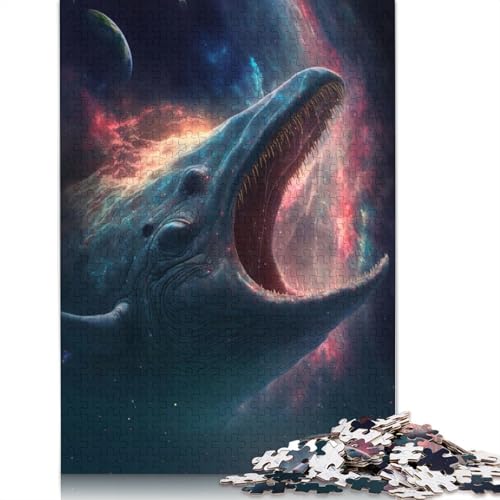 Blaues Weltraumwal-Puzzle für Erwachsene und Kinder. Unmögliches Herausforderungsspielzeug, Lernspiel, Heimdekoration, ab 14 Jahren, 520 Teile (52 x 38 cm) von GQmoney