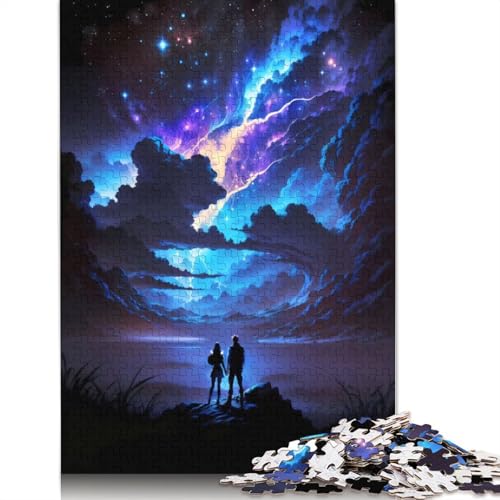 Blitz im Kosmos Puzzles 1000 Teile für Jugendliche Geschenke Holzpuzzle Erwachsene Puzzle Familienspaß Puzzles 1000 Teile (75 x 50 cm) von GQmoney