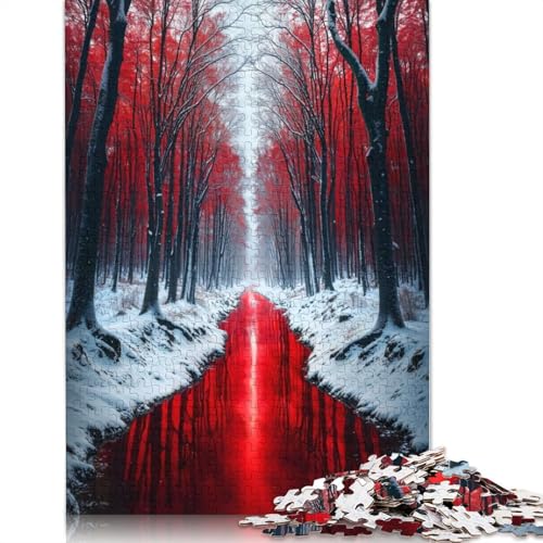 Blutbefleckter Wald, Puzzle 1000 Teile, für Teenager, Geschenke, Holzpuzzle für Erwachsene und Teenager ab 12 Jahren, 1000 Teile (75 x 50 cm) von GQmoney