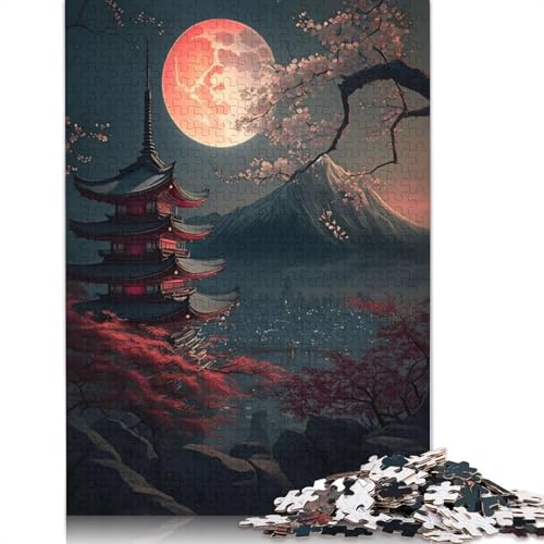 Blutmond-Puzzle mit 1000 Teilen für Erwachsene | | Familienspaß-Puzzles für Erwachsene, Geschenke, Denkspiele, 1000 Teile (38 x 26 cm) von GQmoney