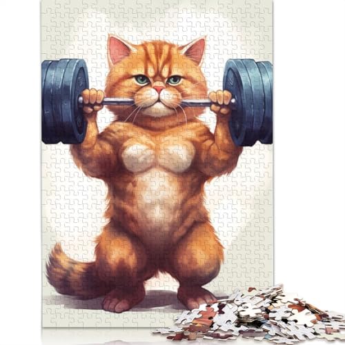 Bodybuilder Cat 520 Puzzles für Erwachsene, Lernspiel, Puzzlespiele für Erwachsene für Jungen oder Mädchen, 520 Teile (52 x 38 cm) von GQmoney