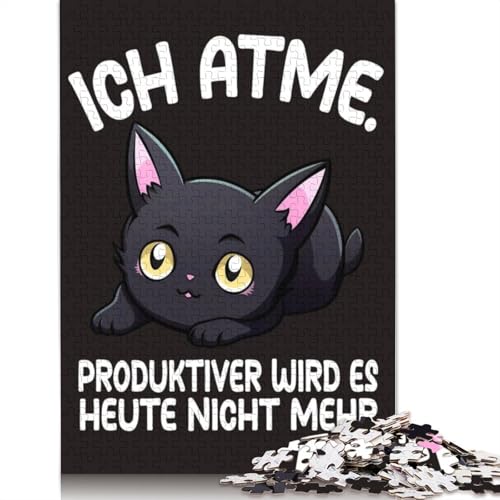 Bombay Katze, lustiger Spruch, 1000-teiliges Puzzle für Kinder ab 18 Jahren, Familienaktivität, Puzzle, Lernspiele, schwierig und herausfordernd (38 x 26 cm) von GQmoney