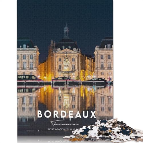 Bordeaux-Puzzle für Erwachsene, 1000 Teile, kreative Spiele, Puzzle, Geschenke für Männer, für Frauen, Männer, 1000 Teile (75 x 50 cm) von GQmoney