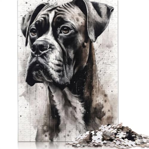 Boxerhund, treuer Begleiter, Puzzles für Erwachsene und Kinder. Unmögliches Herausforderungsspielzeug, Lernspiele, Heimdekoration, Geschenke, 1500 Teile (85 x 57 cm) von GQmoney