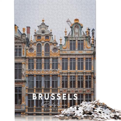 Brüssel in Koordinaten, Puzzlespielzeug für Erwachsene, Lernspiel, Puzzlespiele für Erwachsene für Frauen und Männer, 1500 Teile (85 x 57 cm) von GQmoney