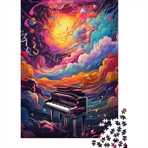 Buntes Kunst-Klavierpuzzle, 100% recycelter Karton, Premium-Karton-Puzzle für Erwachsene und Kinder, 1000 Teile (75 x 50 cm) von GQmoney