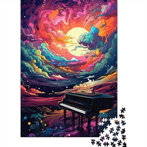 Buntes Kunst-Klavierpuzzle, 100% recyceltes Kartonpapier, rechteckiges Puzzle für Erwachsene und Kinder, 1000 Teile (38 x 26 cm) von GQmoney