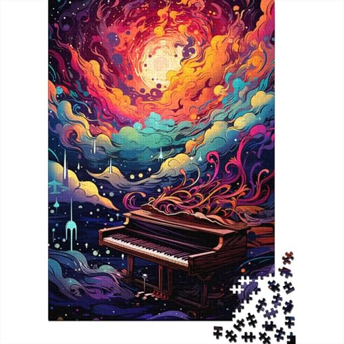 Buntes Kunst-Klavierpuzzle, herausfordernd und knifflig, 100% recycelter Karton, Puzzle für Erwachsene und Kinder, 1000 Teile (38 x 26 cm) von GQmoney